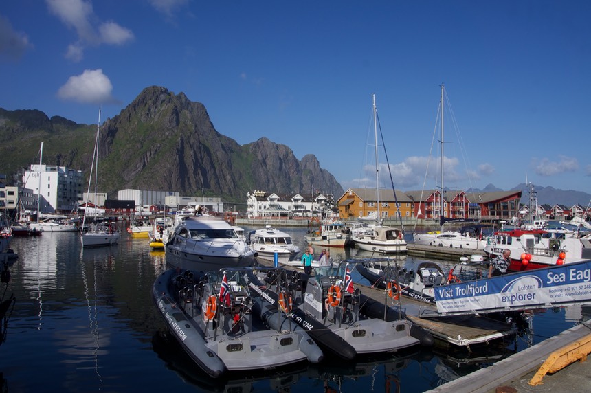 140704 2 Busy inner harbour Svolvaer