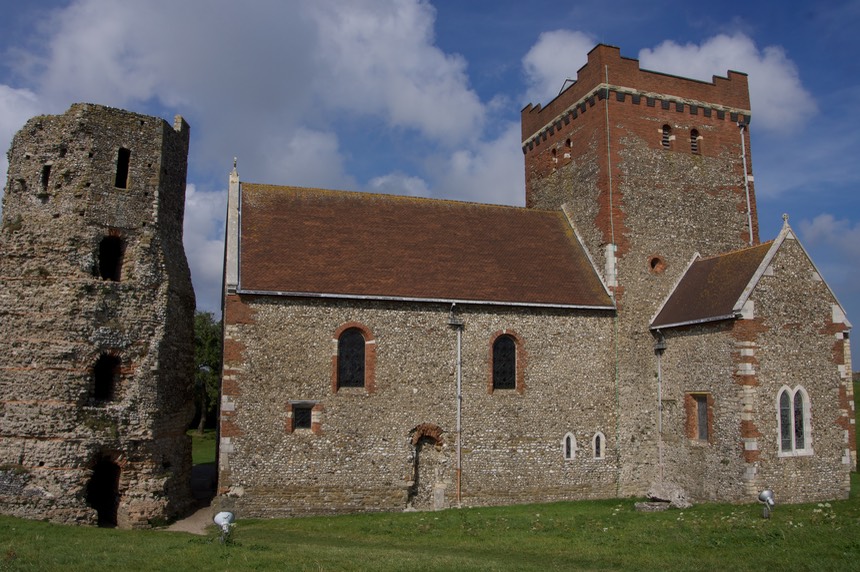 140913 6 Roman Lighthouse remains and St Mary in Castro Church 1100