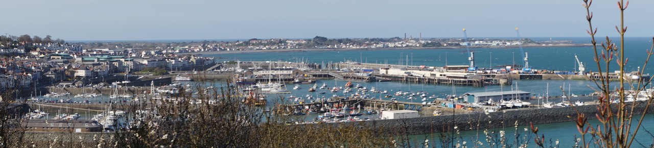 150419 6 St Peters Port Harbour Guernsey from Fort George