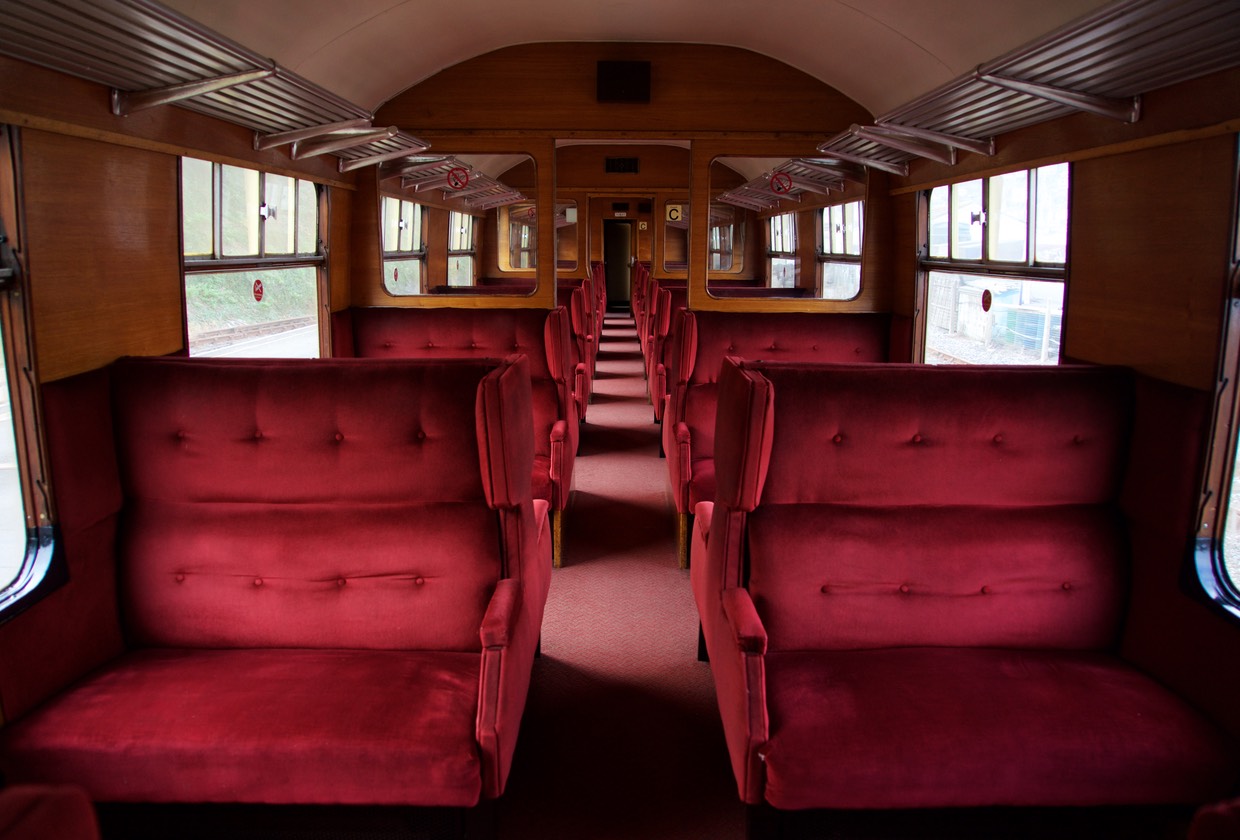 151017 Inside Steam Train Carriage Kingswear to Paignton