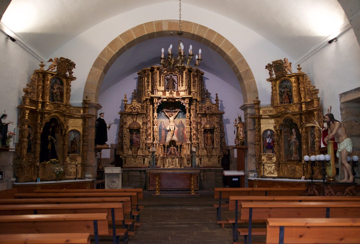 160808 Buildings of the old town Baiona Spain Church
