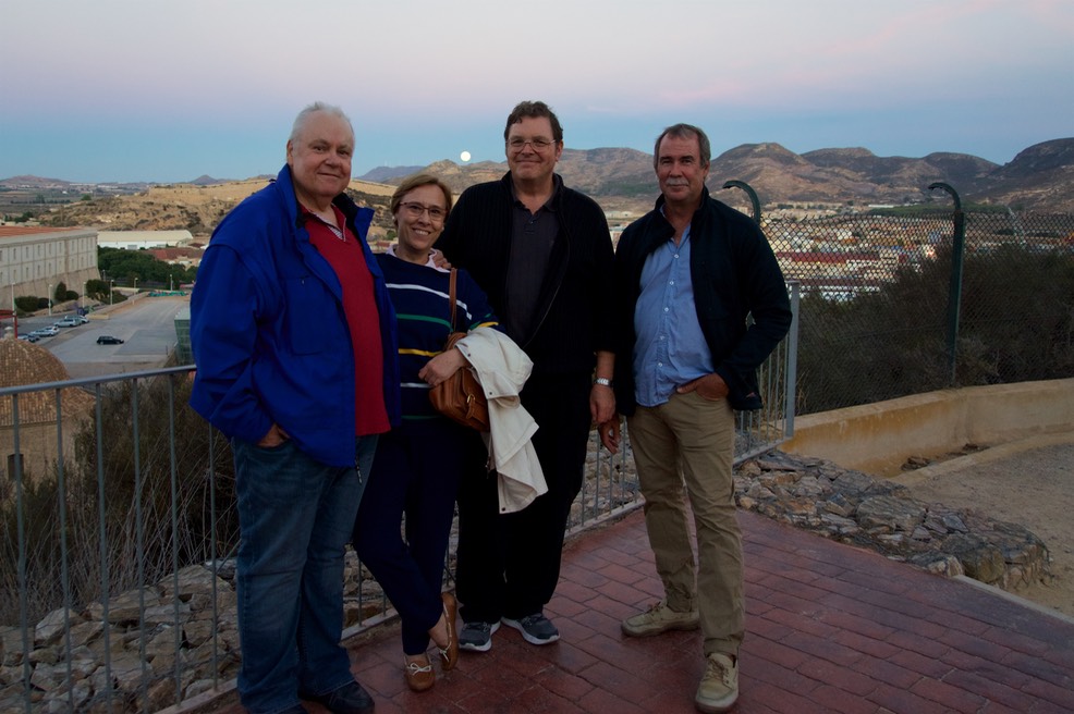 161015 3 Moon rise from Castillo De Concepcion Ian Charo Bruce and Andrew.jpg