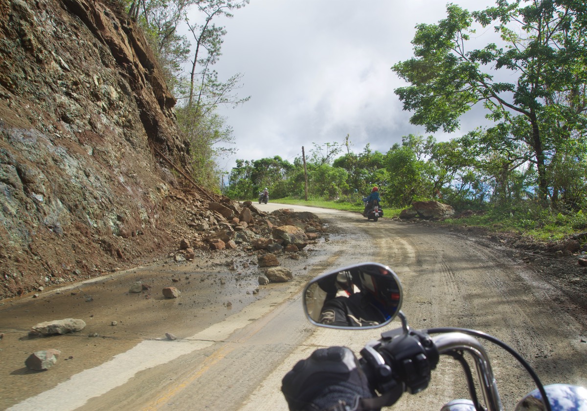 161130 Ride day from Guantanamo to Baracoa Cuba Mountainside Hurricane Damage