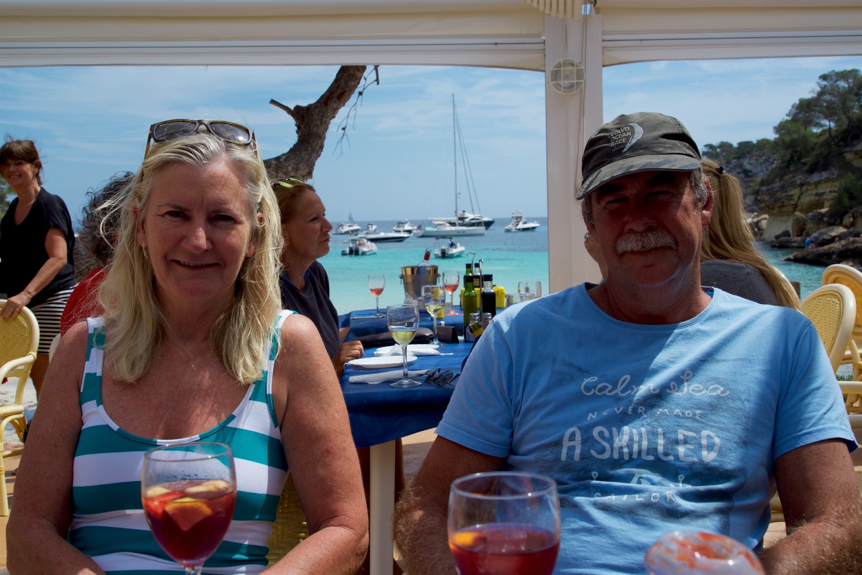 170417 13 Sipping Sangria  Portals Vells  Restaurant Lee and Andrew