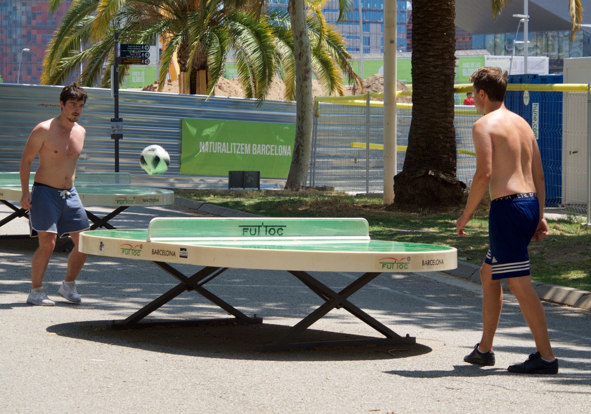 180614 Locals playing table table soccer