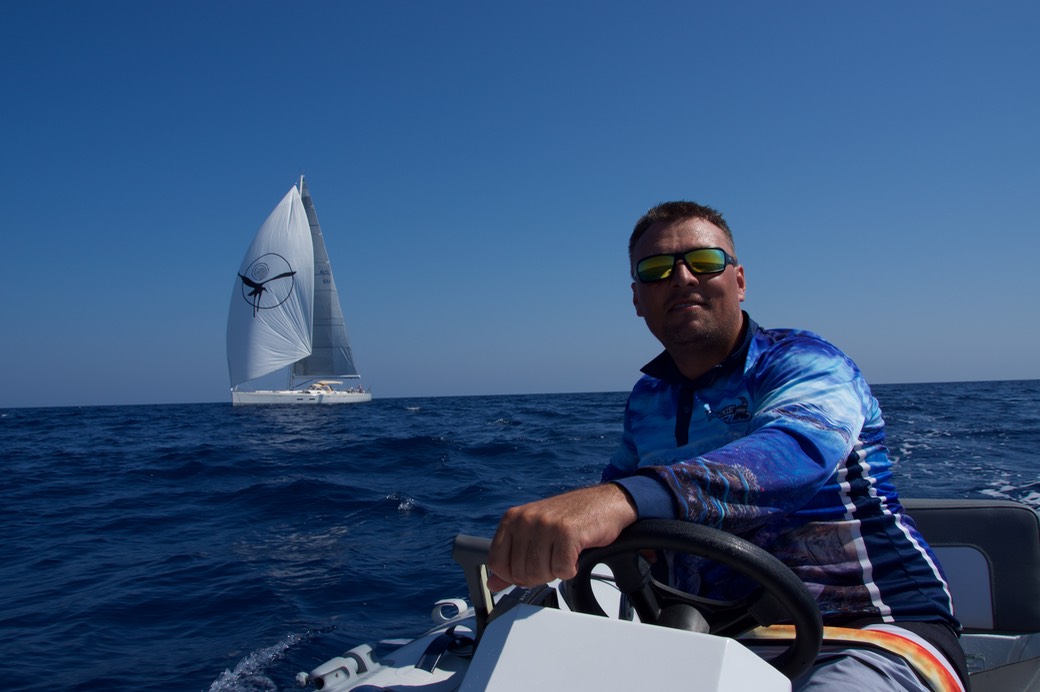 180801 7 Sailing Cala Egos to Cala Boix Ibiza A1 Adam