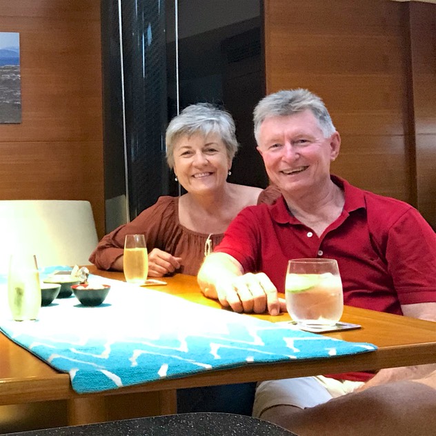 180807 1 Geoff and Julie onboard Cartagena