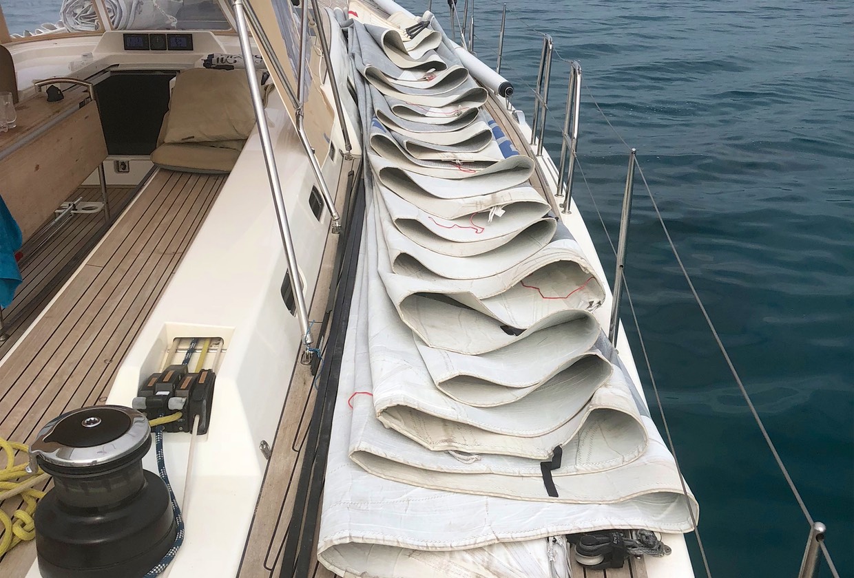 180817 Anchorage Ensanda De Mazarron Sails down