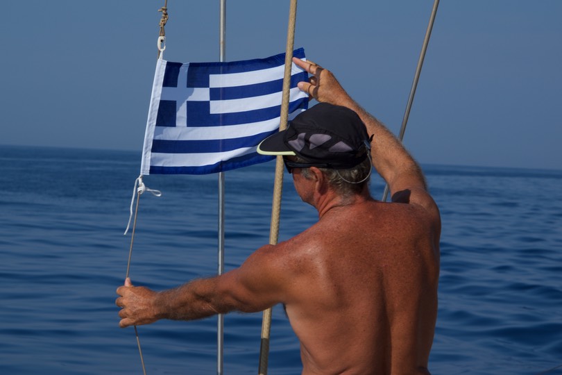 190814 4 A first flying the Greece Courtesy flag