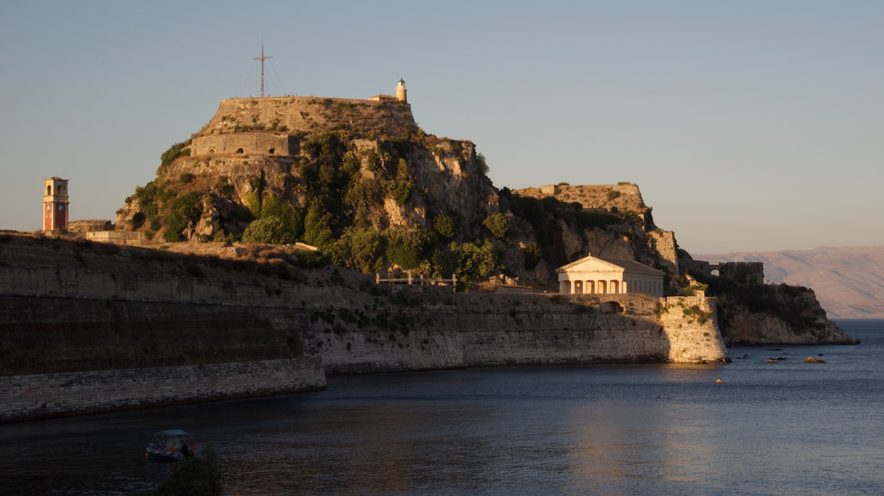 190816 16 Old Fortress and Saint George Church by setting sun