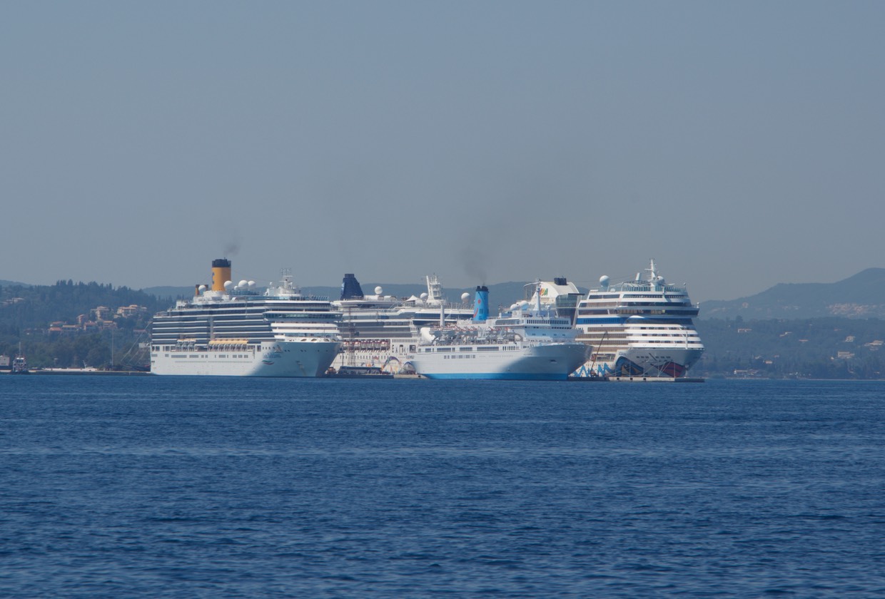 190820 Cruise Ship Parking lot Corfu