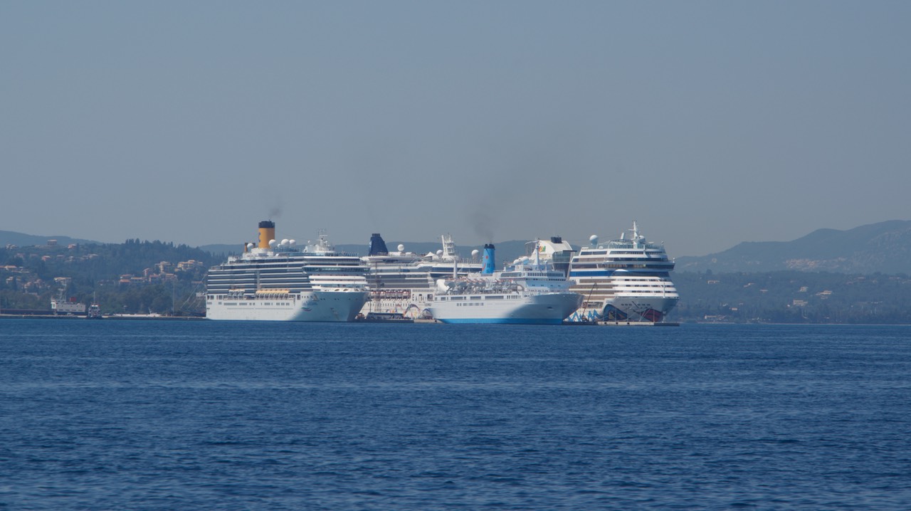 190820 1 Cruise Ship Parking lot Corfu