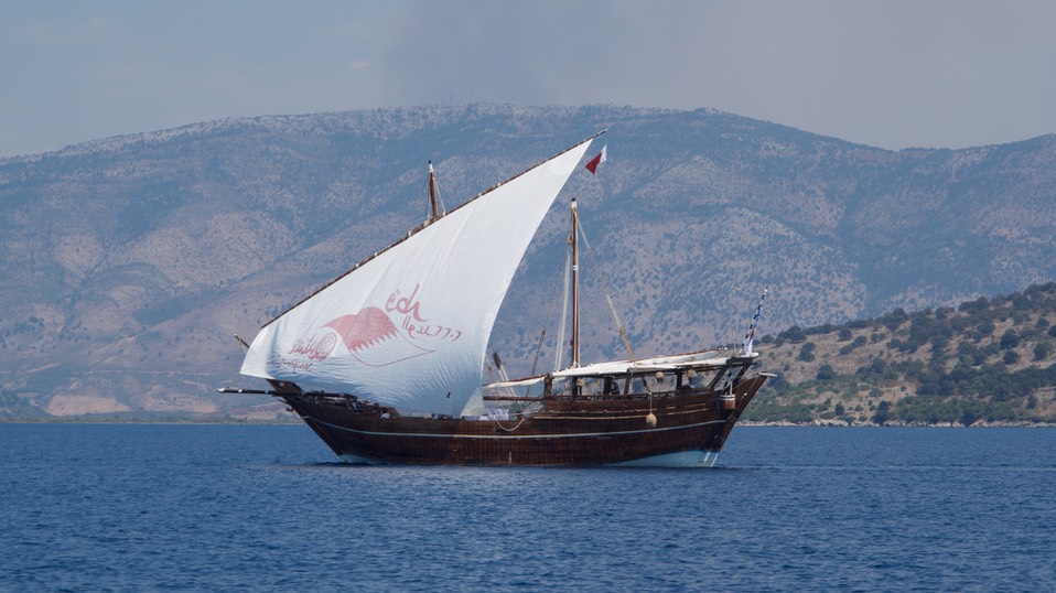 190820 2 Heading for Albania passed this traditional boat
