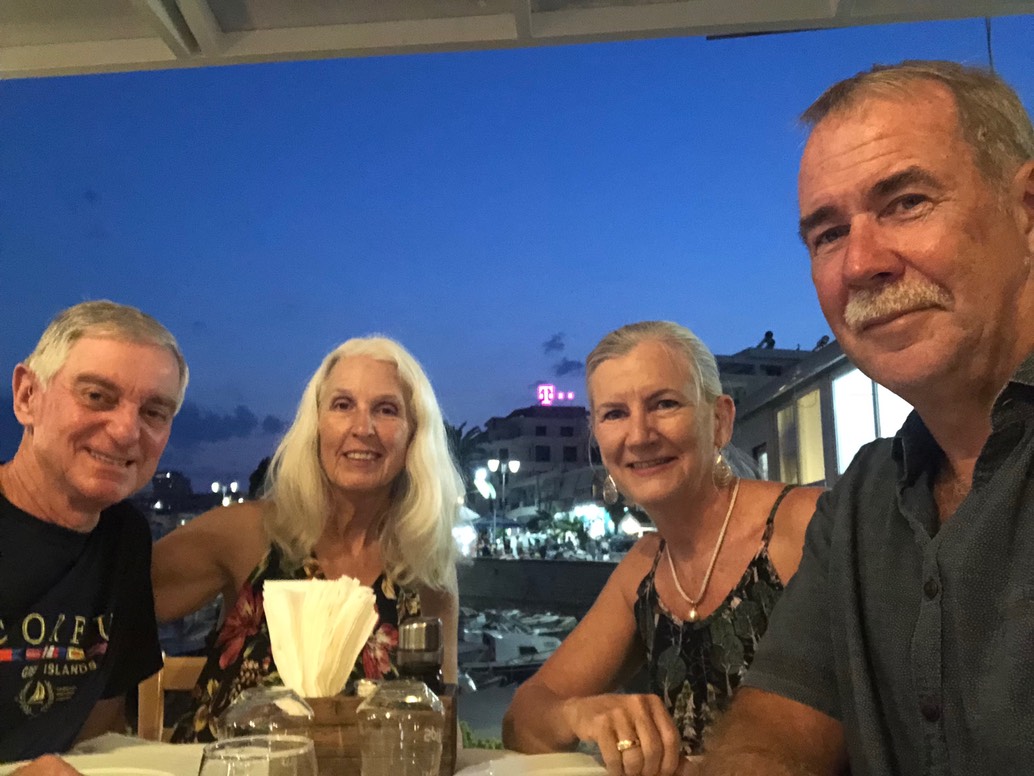 190824 Heading out for dinner Sarande Lee Cathy Jim and Andrew