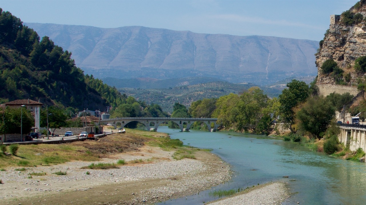 190901 25 Day trip to Berat Albania river between Mangalem and  Gorica Suburb