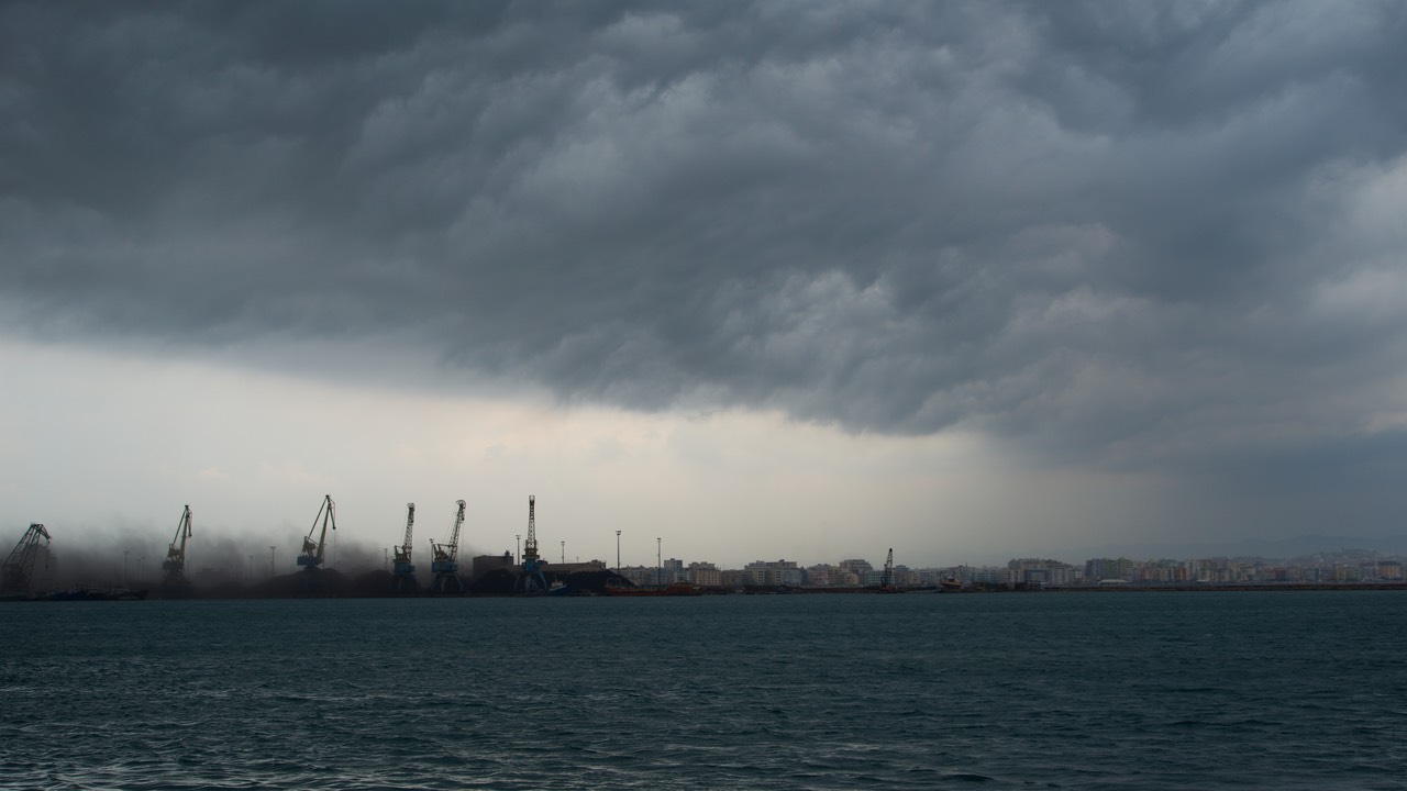 190902 5 Storm front coming through thankfully coal piles on the other side