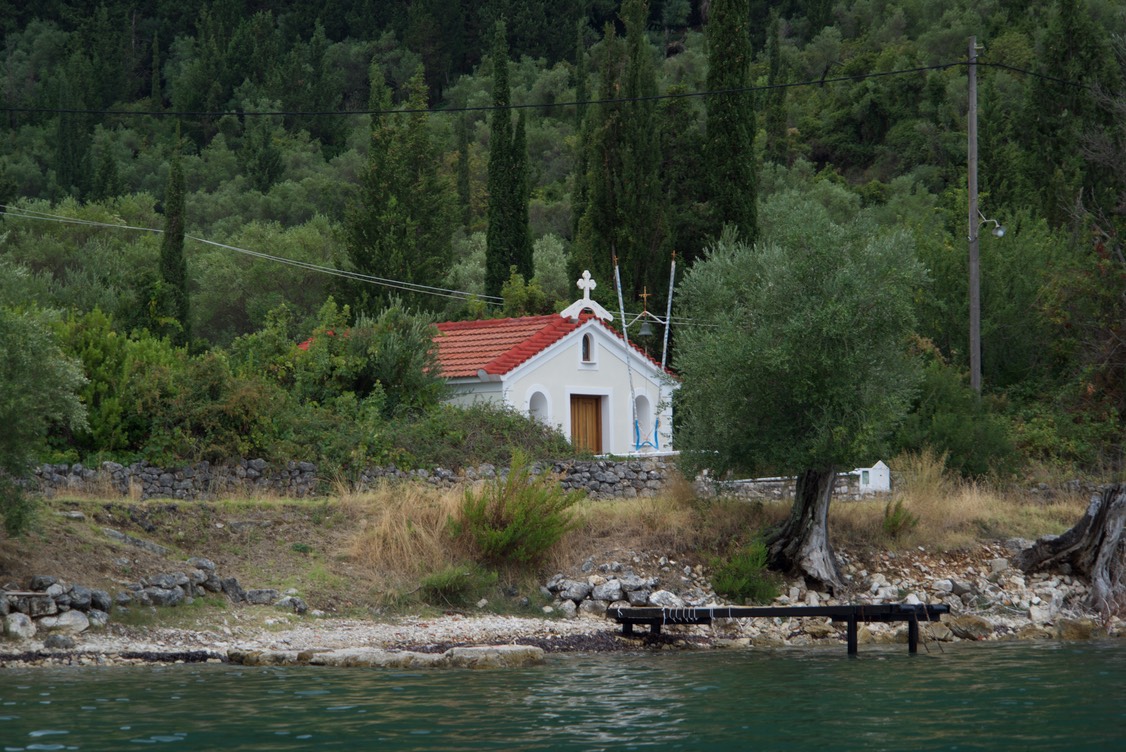 190924 3  Ormus Aetou Ithaki church in our anchorage