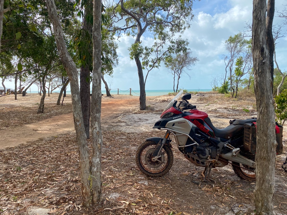 200929 Day 21 Cape York Pennisular-6 Bike and view Punsand Bay
