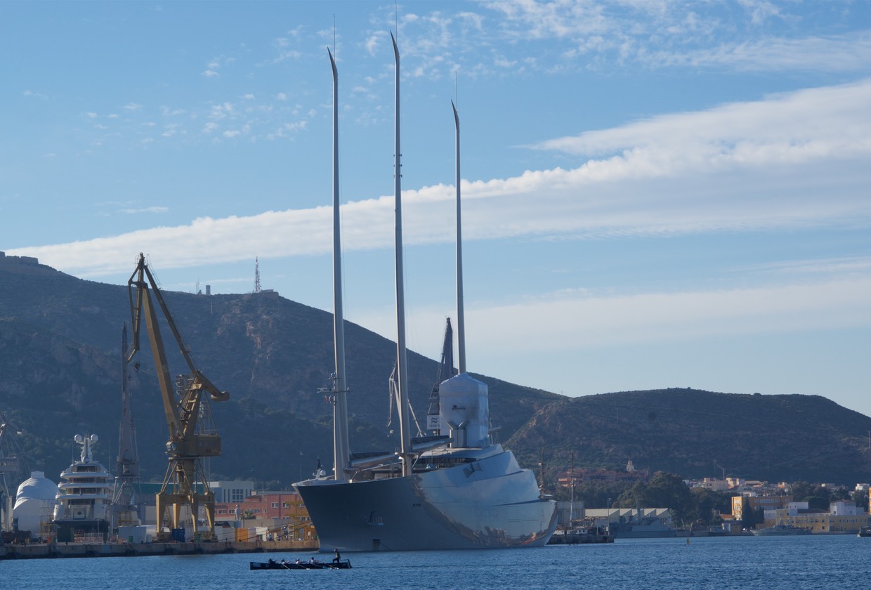 Motor Yacht A In Cartagena Harbour 142m